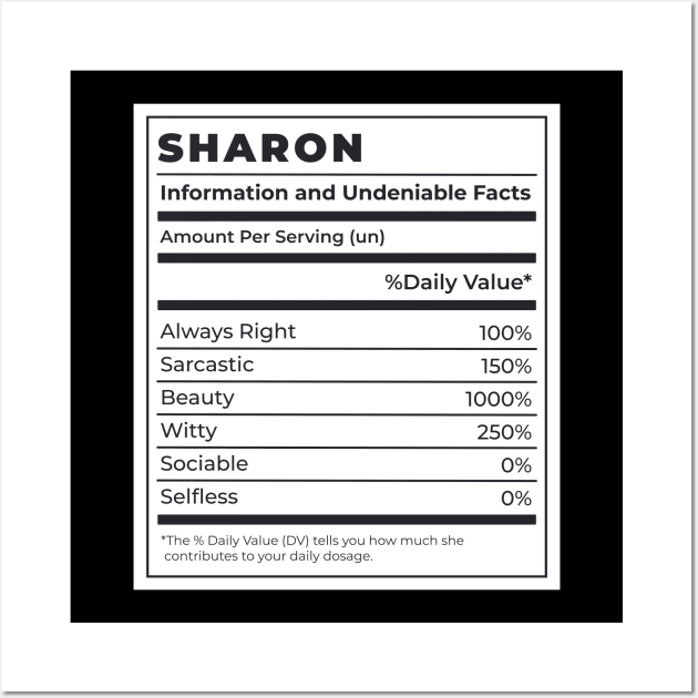 Funny Food Label Female Ingredients SHARON Wall Art by SLAG_Creative